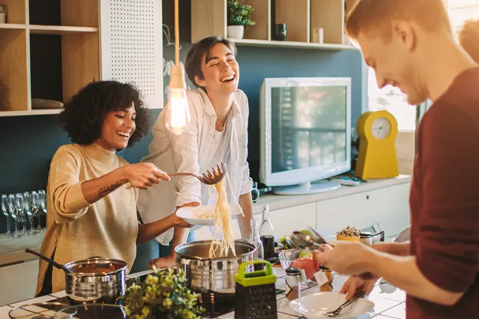 People cooking together in a kitchen